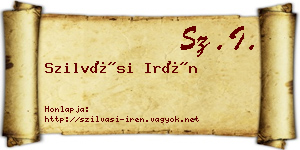 Szilvási Irén névjegykártya